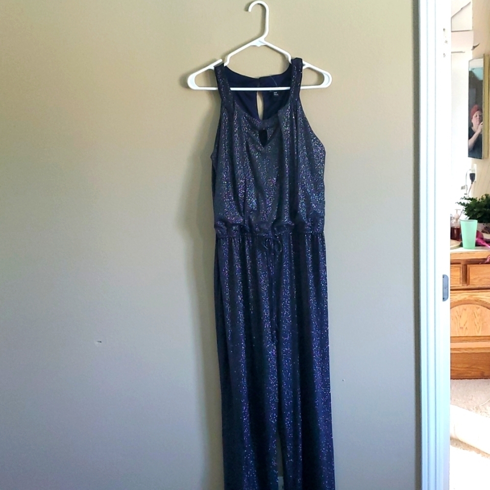 Enfocus Studio Navy Sparkle Evening Women's Jumpsuit